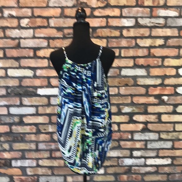 Renee Blue/White Sleeveless Top - Medium - Picture 3 of 4